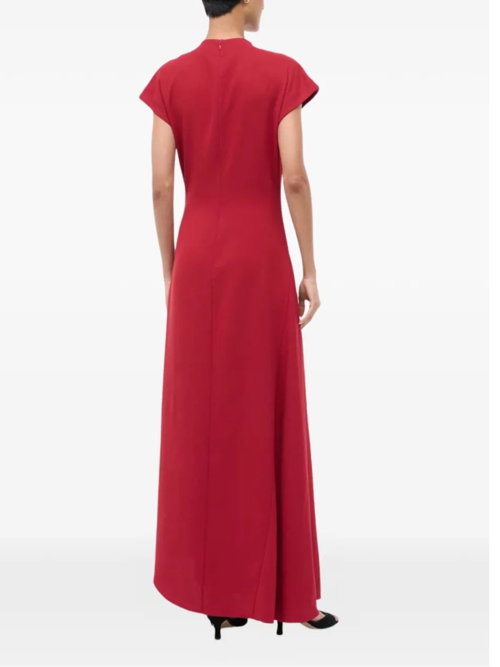 STAUD Zaya Draped Maxi Dress Red Size 0 NWT Designer Gown - Picture 9 of 14